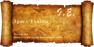 Igari Etelka névjegykártya